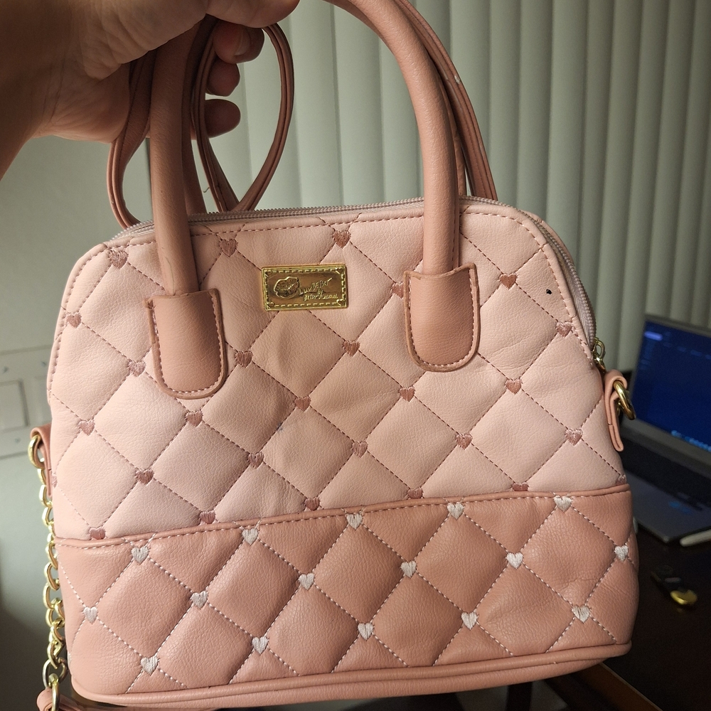 Betsey Johnson Pink Quilted Satchel